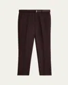 Sacai Men's Poly-wool Slim Trousers In Brown