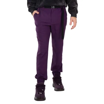 SACAI MEN'S PURPLE SUITING PANTS WITH BELT