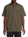 Sacai Men's Rip Stop Shirt In Green
