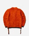 Sacai Men S Furry Knit Cardigan In Orange