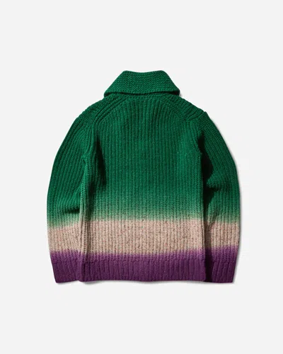 Sacai Men S Garment Dye Wool Knit Cardigan In Green