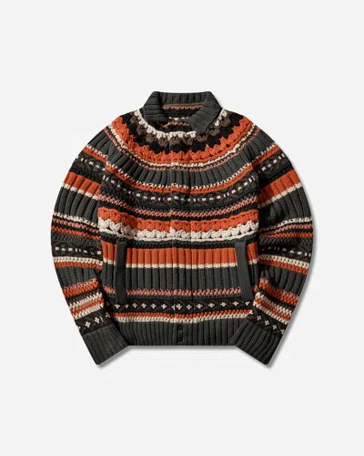 Sacai Men S Mix Knit Blouson Khaki In Multi