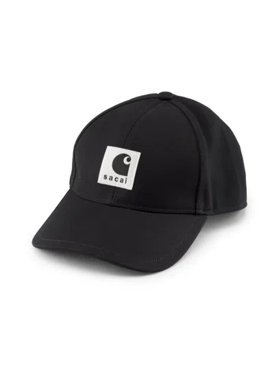 Sacai Men's  X Carhartt Wip Cotton Canvas Duck Cap In Black