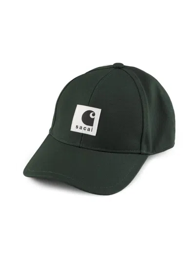 Sacai Men's  X Carhartt Wip Cotton Canvas Duck Cap In Green