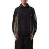 Sacai Sponge Sweat X Nylon Twill Hoodie In Black