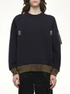 Sacai Cotton Crew Neck Sweater