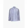 Sacai Striped Button-up Shirt In Stripe Mix