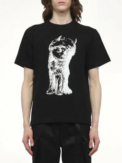 Sacai Men's Where The Wild Things Are Monster T-shirt In Black