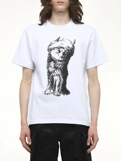 Sacai Men's Where The Wild Things Are Monster T-shirt In White