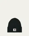Sacai Carhartt Wip Wool Blend Knit Beanie Hat In Black