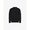 Sacai Mens Black X Black Crewneck Long-sleeves Cotton-jersey Blend Sweatshirt Xs