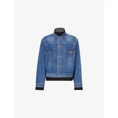 Sacai Mens Black/blue  X Levi's Reversible Denim Jacket In Multi