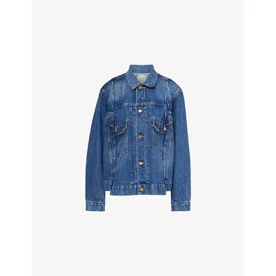 Sacai Mens Blue  X Levi's Two-slip-pockets Relaxed-fit Denim Jacket Xs