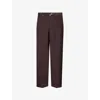 Sacai Mens Brown Straight-leg Belted Wool And Cupro Suiting Trousers In Brown