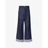 Sacai Mens Indigo Sac X Levi's Folded-cuffs Belted Denim Pants In Purple