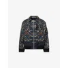 Sacai Mens Navy Floral-print Long-sleeve Cotton-blend Jacket In Multi