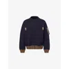 Sacai Panelled Zip-fastening Sweater In Blue