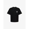 Sacai Black Cotton T-shirt In Black