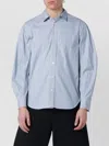 Sacai Mens Shirt Button Down Collar Stripes In Blue