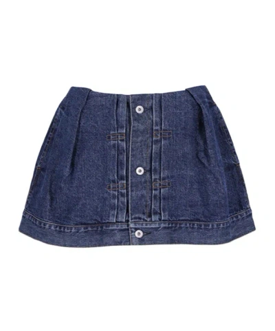 Sacai Mid-rise Denim Skort In Blue