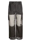 Sacai Transparent-detail Cargo Straight Trousers In Khaki
