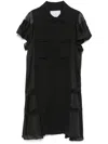 Sacai Women's Twill And Satin Shirt Dress In Black