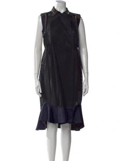 Pre-owned Sacai Midi Length Dress In Black