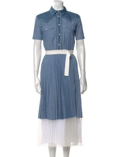 Pre-owned Sacai Midi Length Dress In Blue