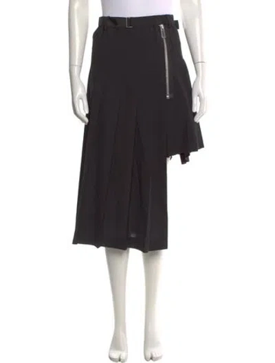 Pre-owned Sacai Midi Length Skirt In Black