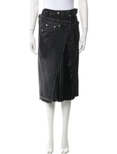 Pre-owned Sacai Midi Length Skirt In Black