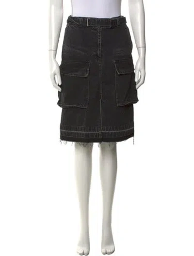 Pre-owned Sacai Midi Length Skirt In Black