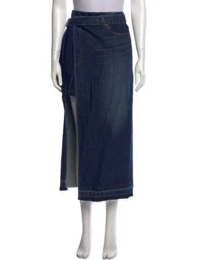 Pre-owned Sacai Midi Length Skirt In Blue