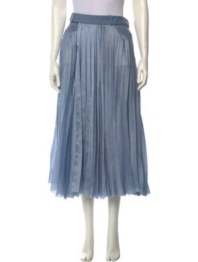 Pre-owned Sacai Midi Length Skirt In Blue