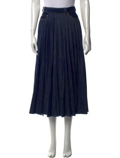 Pre-owned Sacai Midi Length Skirt In Blue