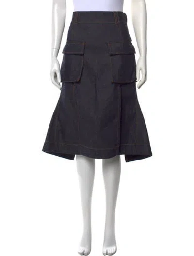 Pre-owned Sacai Midi Length Skirt In Blue