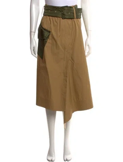 Pre-owned Sacai Midi Length Skirt In Brown