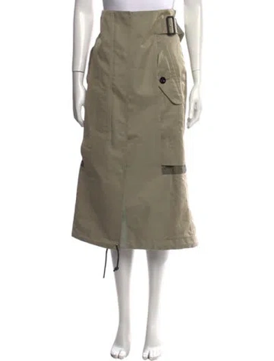 Pre-owned Sacai Midi Length Skirt In Green