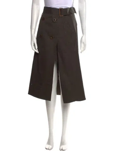 Pre-owned Sacai Midi Length Skirt In Green