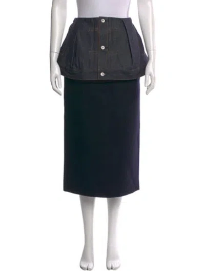 Pre-owned Sacai Midi Length Skirt W/ Tags In Black