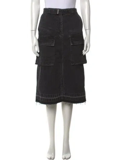 Pre-owned Sacai Midi Length Skirt W/ Tags In Black