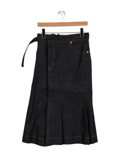Pre-owned Sacai Midi Length Skirt W/ Tags In Blue