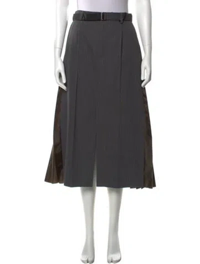 Pre-owned Sacai Midi Length Skirt W/ Tags In Gray