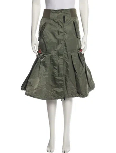 Pre-owned Sacai Midi Length Skirt W/ Tags In Green