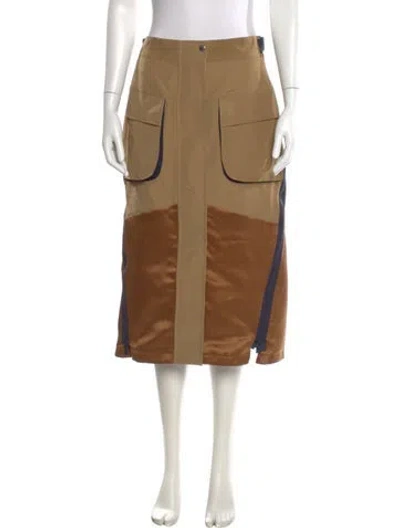 Pre-owned Sacai Midi Length Skirt W/ Tags In Green