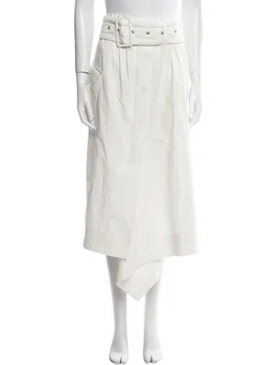 Pre-owned Sacai Midi Length Skirt In White