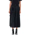 Sacai Windowpane-print Maxi Skirt In Black