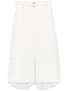 Sacai Pleated Midi Skirt In White