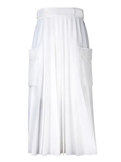 Sacai Midi Skirt In White