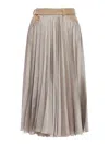 Sacai Midi Skirt With Denim Inserts In Nude & Neutrals
