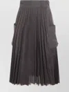 Sacai Glen Pleated Check-print Midi Skirt In Black
